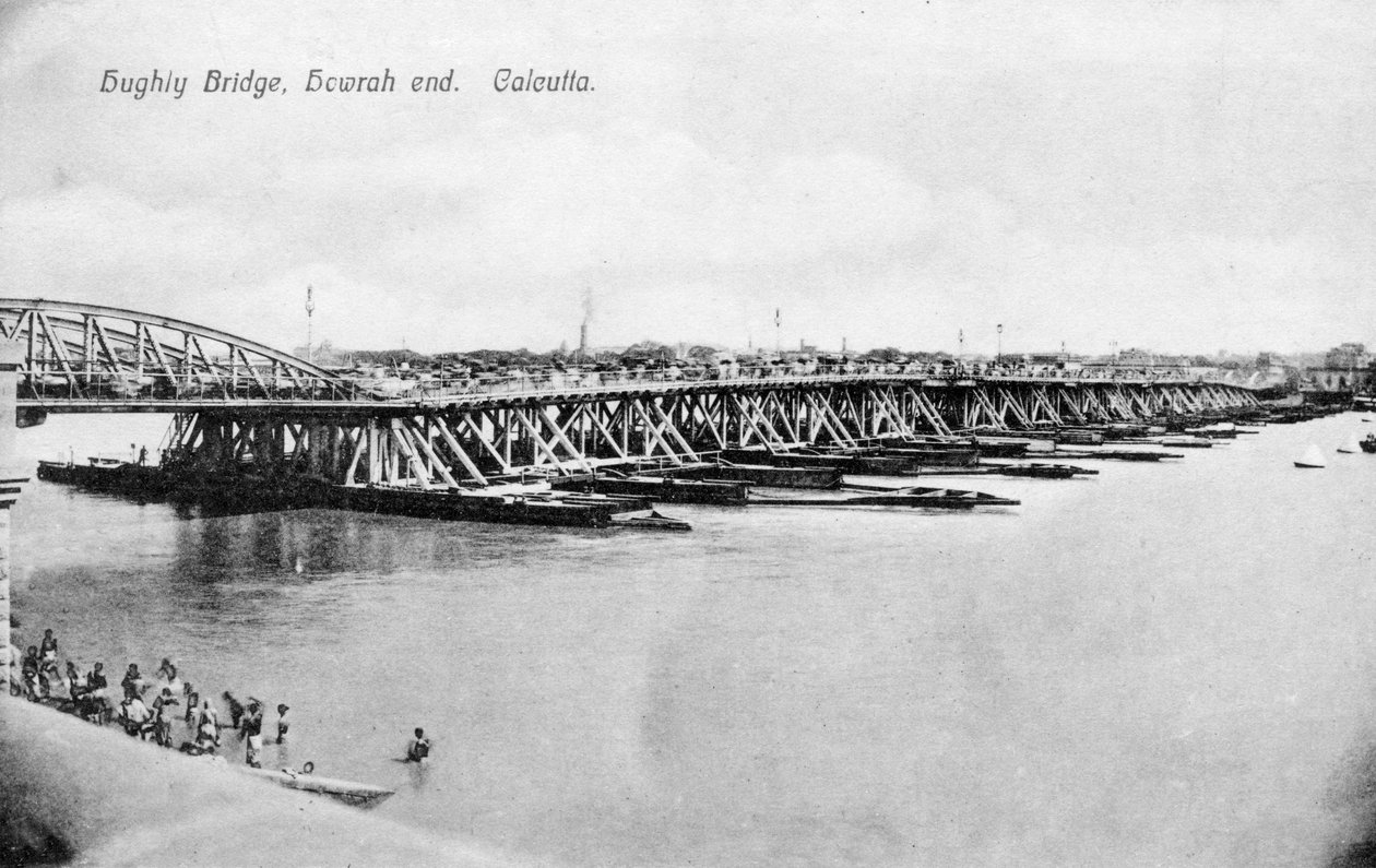 Ponte di Howrah sul fiume Hooghly, Calcutta, India, inizio XX secolo da Unbekannt