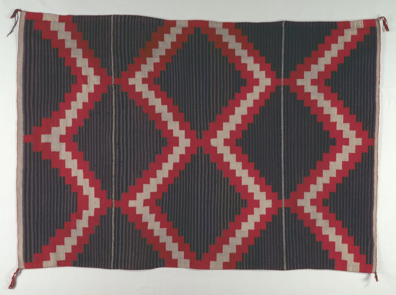 Tappeto in stile revival Hubbell con strisce Moki Moqui, c. 1890-1910 da Unbekannt