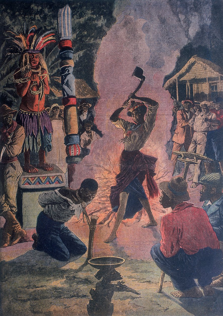 Sacrificio umano, Lafayette, Louisiana, USA, 1912 da Unbekannt