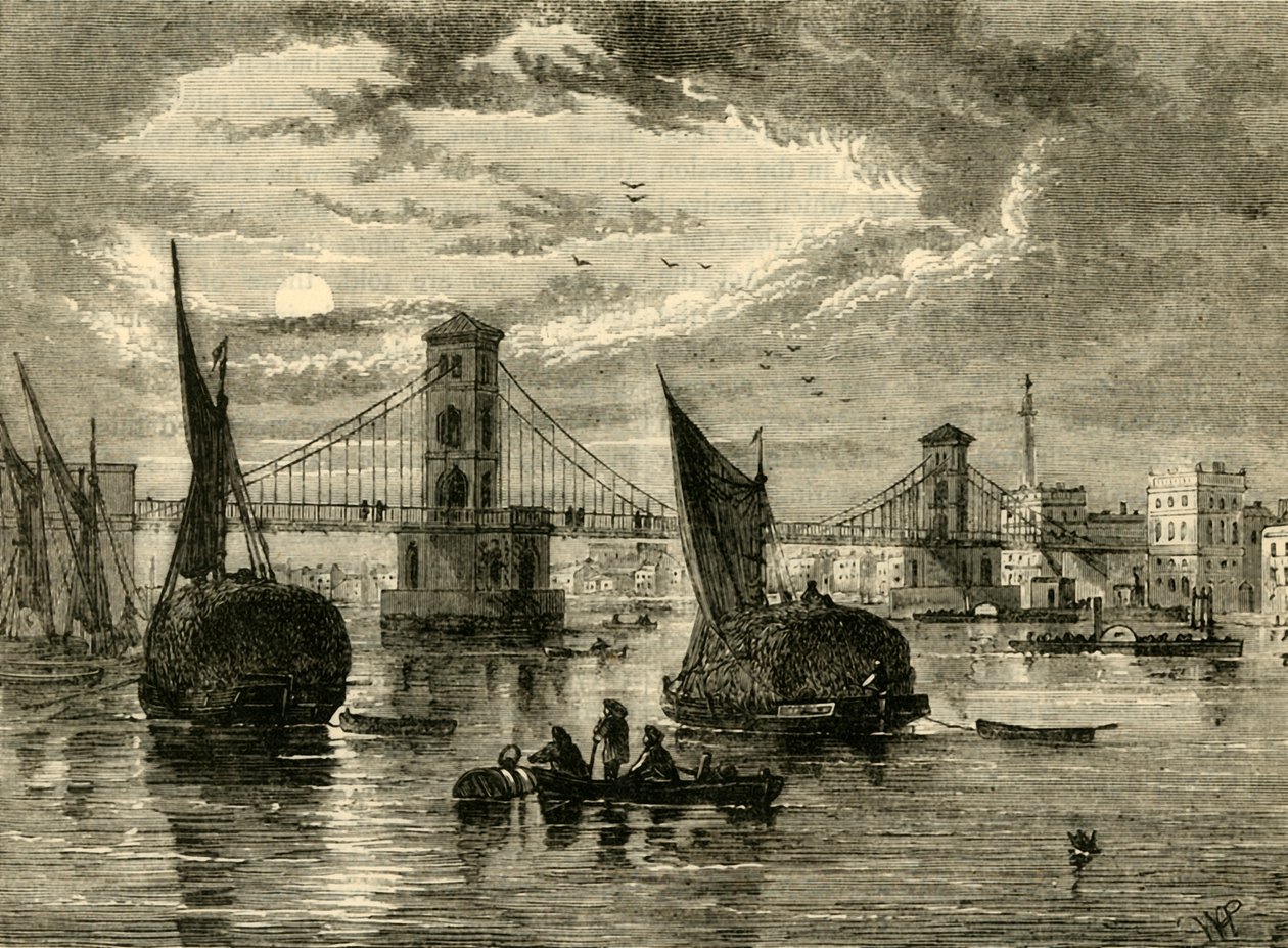 Ponte sospeso di Hungerford, 1850, 1881 da Unbekannt