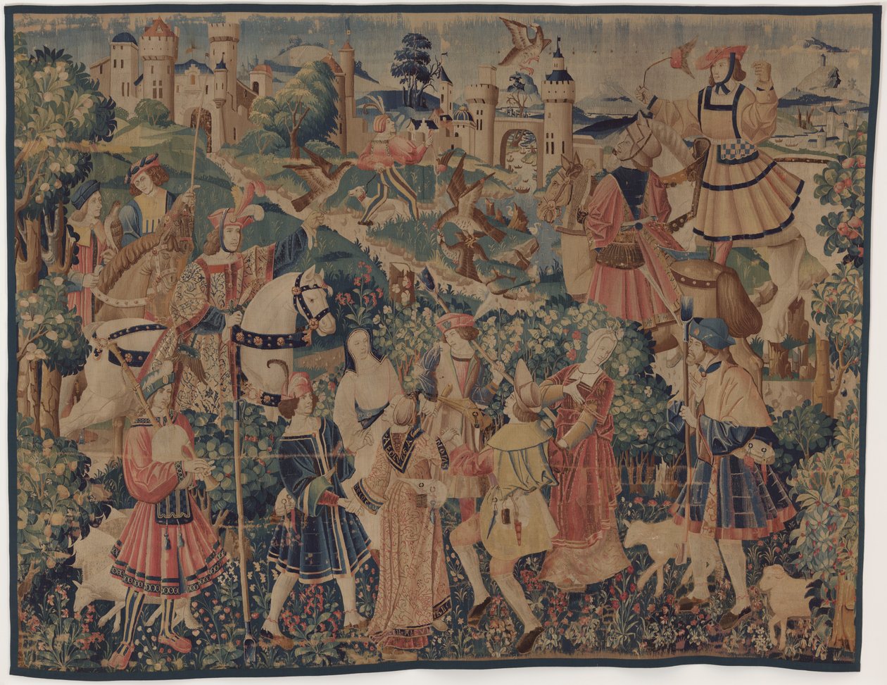 Scene di caccia e pastorali, con un suonatore di cornamusa e ballerini, c. 1510 da Unbekannt