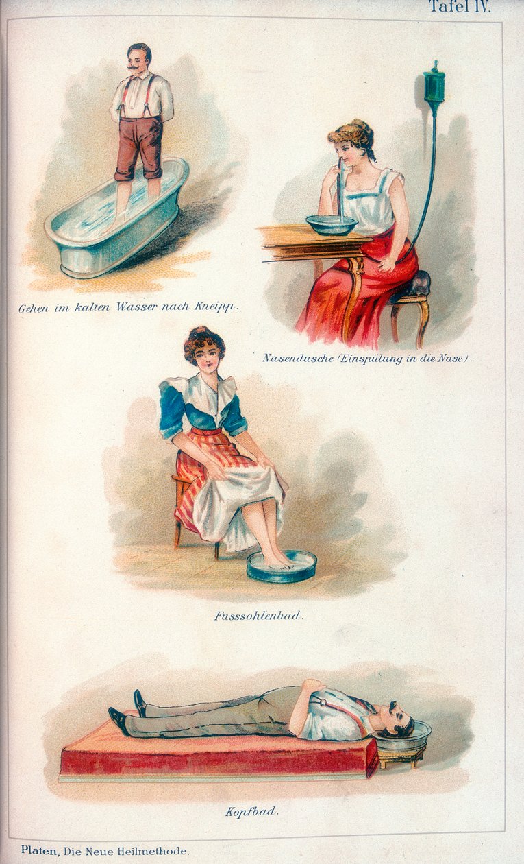 Trattamenti di idroterapia, c1902 da Unbekannt