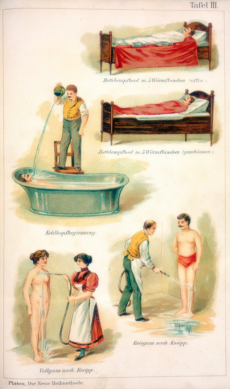 Trattamenti idroterapici, c1902 da Unbekannt