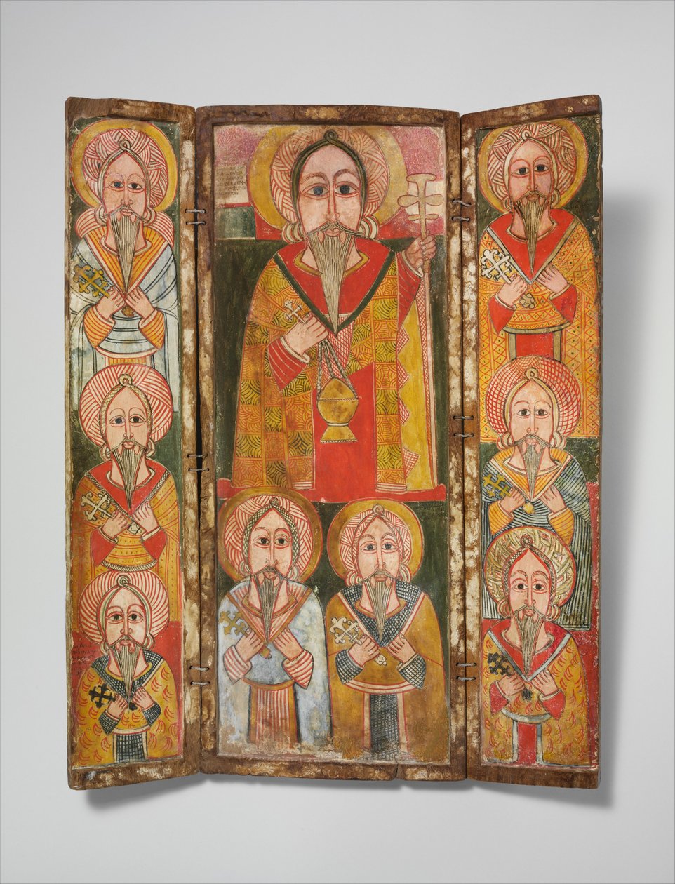 Icona trittico: Ewostatewos e otto dei suoi discepoli, fine XVII secolo da Unbekannt