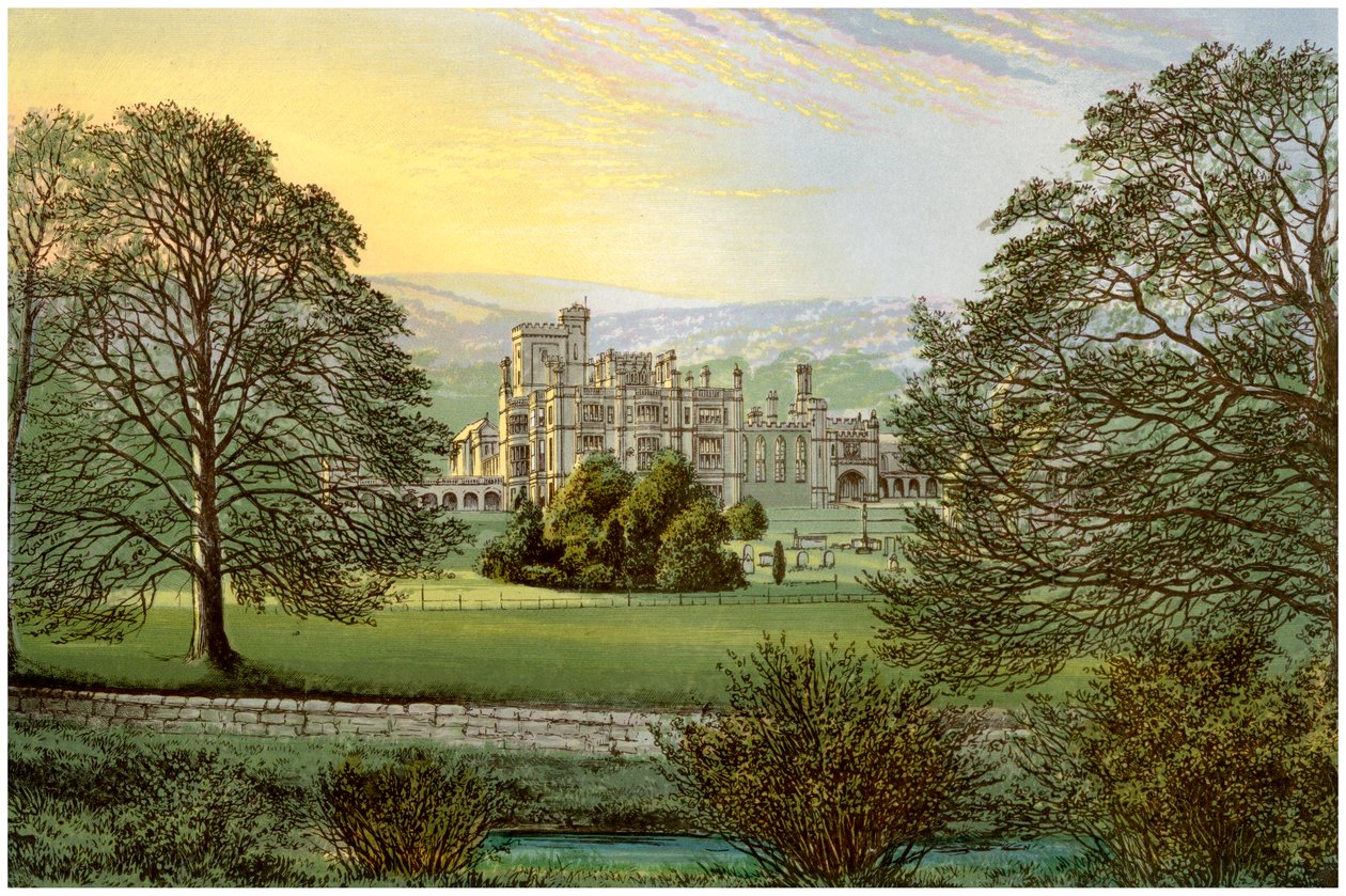 Ilam Hall, Staffordshire, casa della famiglia Hanbury, c1880 da Unbekannt