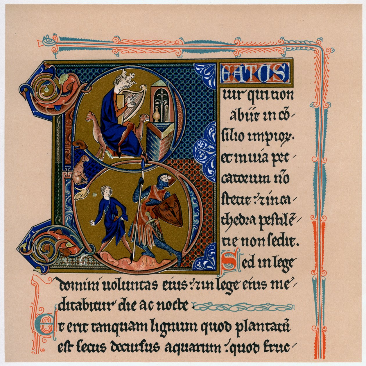 Lettera iniziale illuminata B, XIII secolo, 1901 da Unbekannt