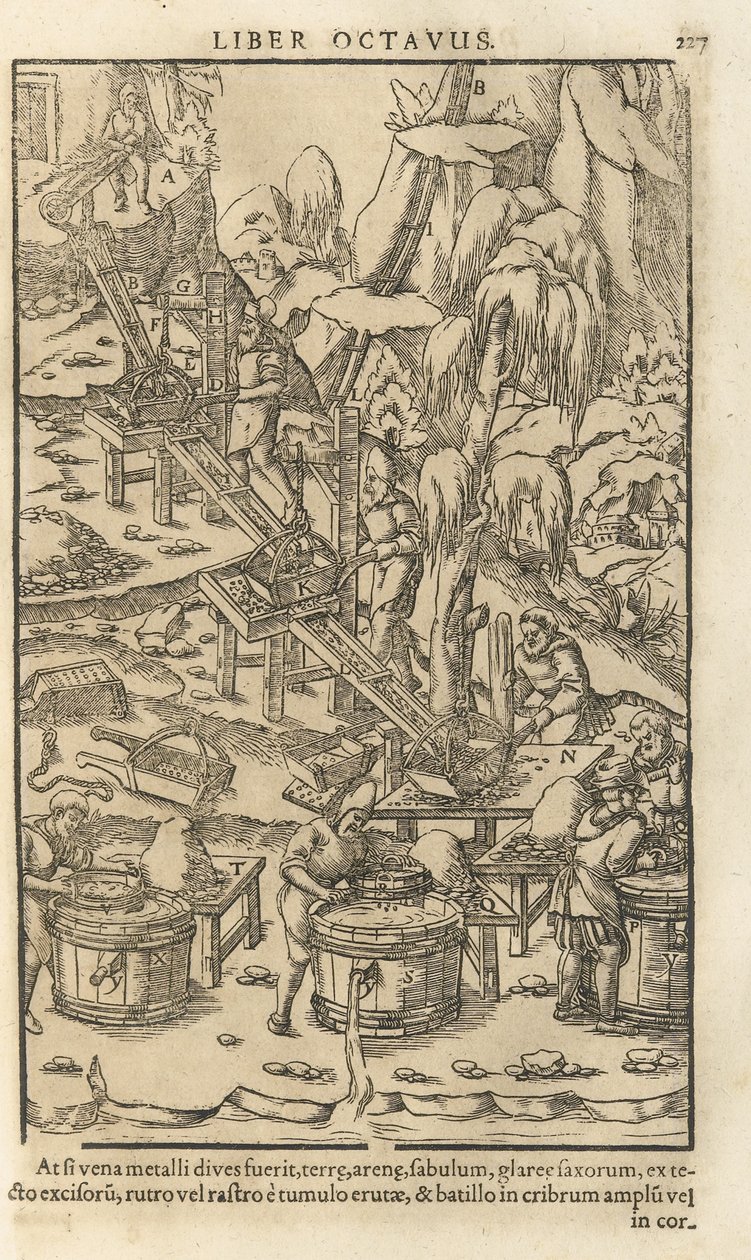Illustrazione da De re metallica libri XII di Georgius Agricola da Unbekannt
