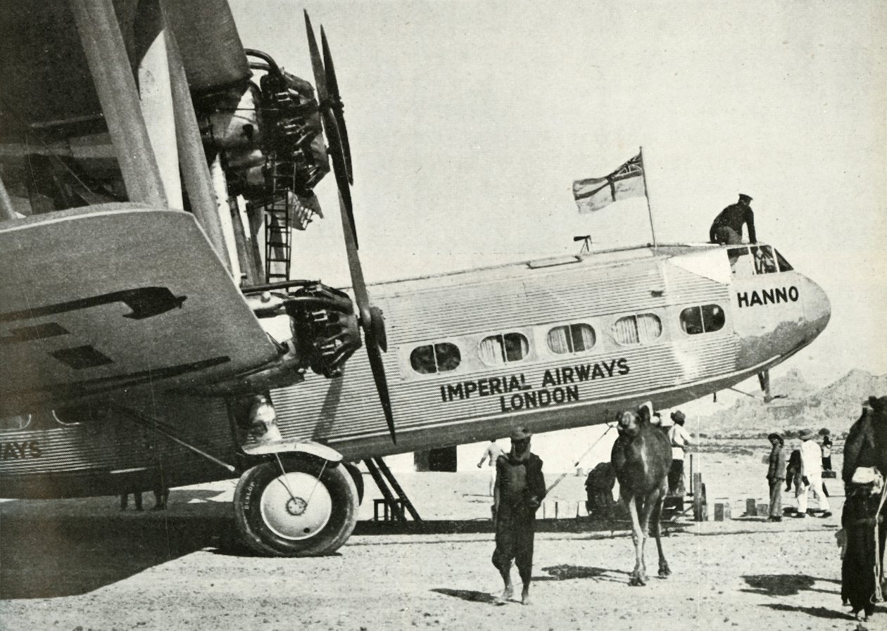 Imperial Airways Handley-Page HP 42 biplano Hanno, Gwadar, Baluchistan, c1931-c1940 1946 da Unbekannt