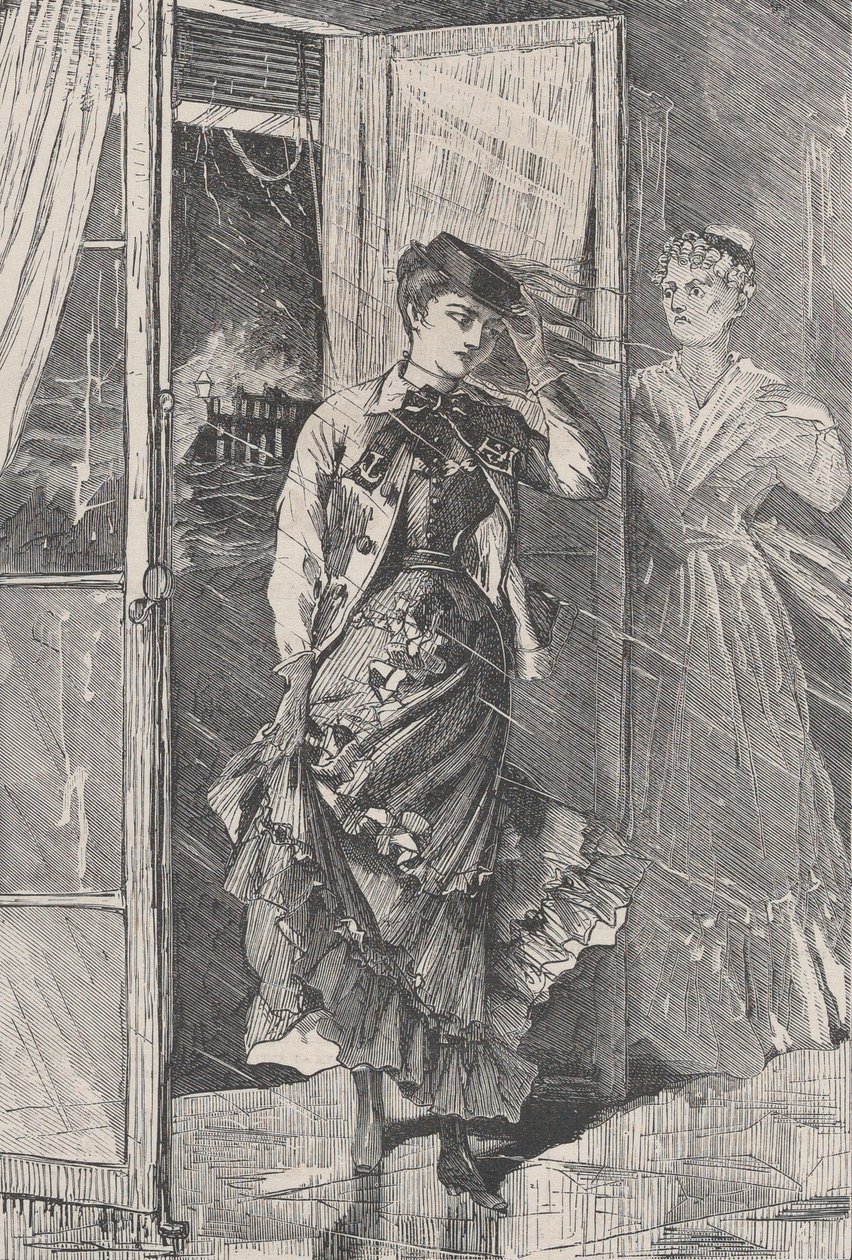 Arrivò una tempesta di vento, pioggia e spruzzi - e Portia The Galaxy, An Illustrated ..., dicembre 1869 da Unbekannt