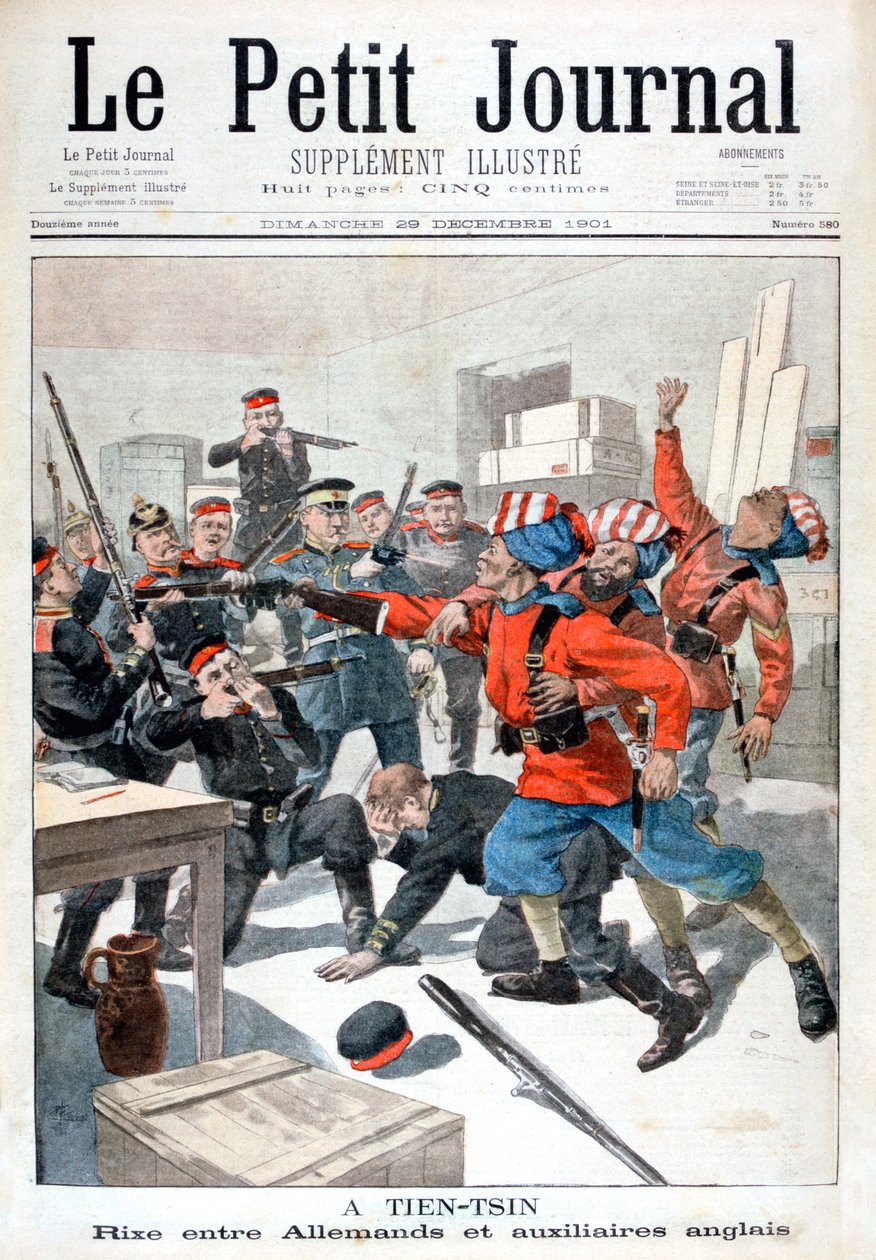 Incidente tra truppe tedesche e ausiliari britannici, Tientsin, Cina, 1901 da Unbekannt