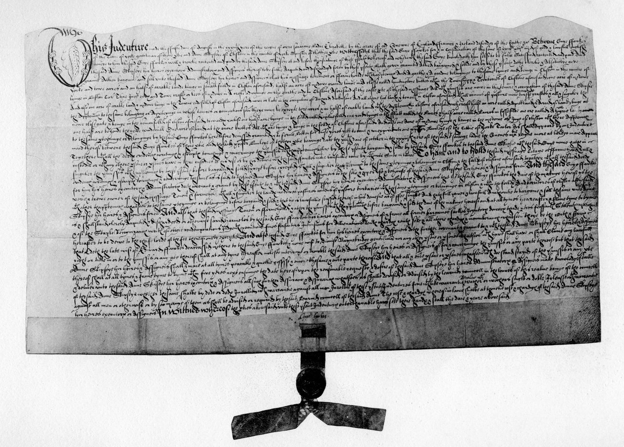 Atto di vendita di terreni, firmato da Guy Fawkes, inizio XVII secolo, 1901 da Unbekannt