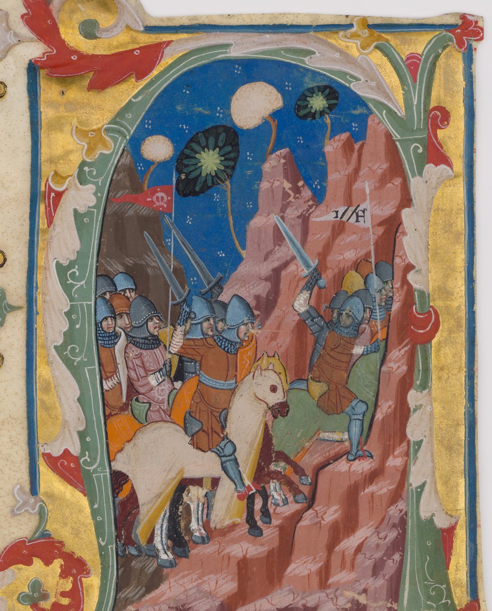 Iniziale A con la Battaglia dei Maccabei, ca. 1360-70 da Unbekannt