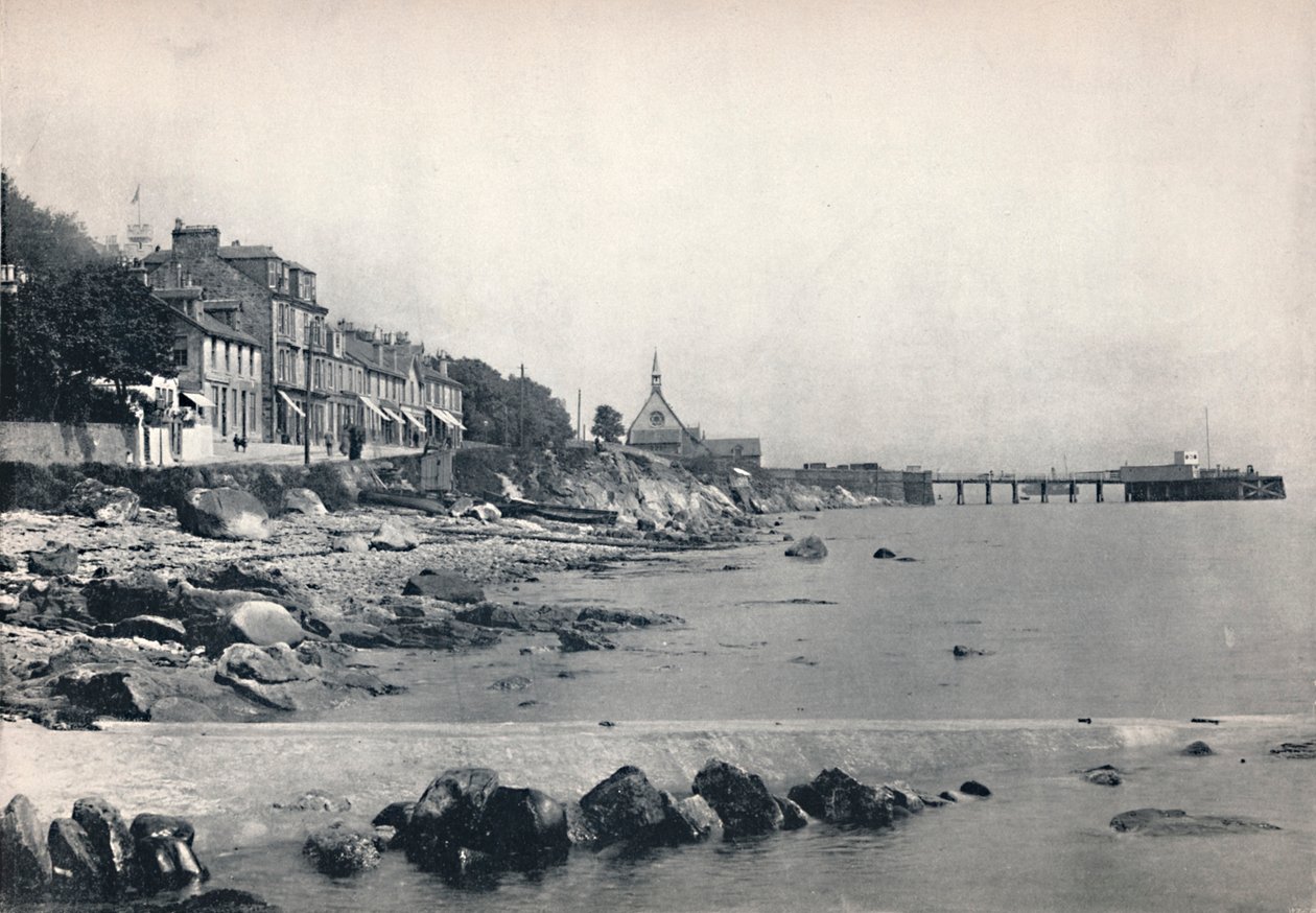 Innellan - Mostrando la spiaggia rocciosa e il molo del battello a vapore, 1895 da Unbekannt