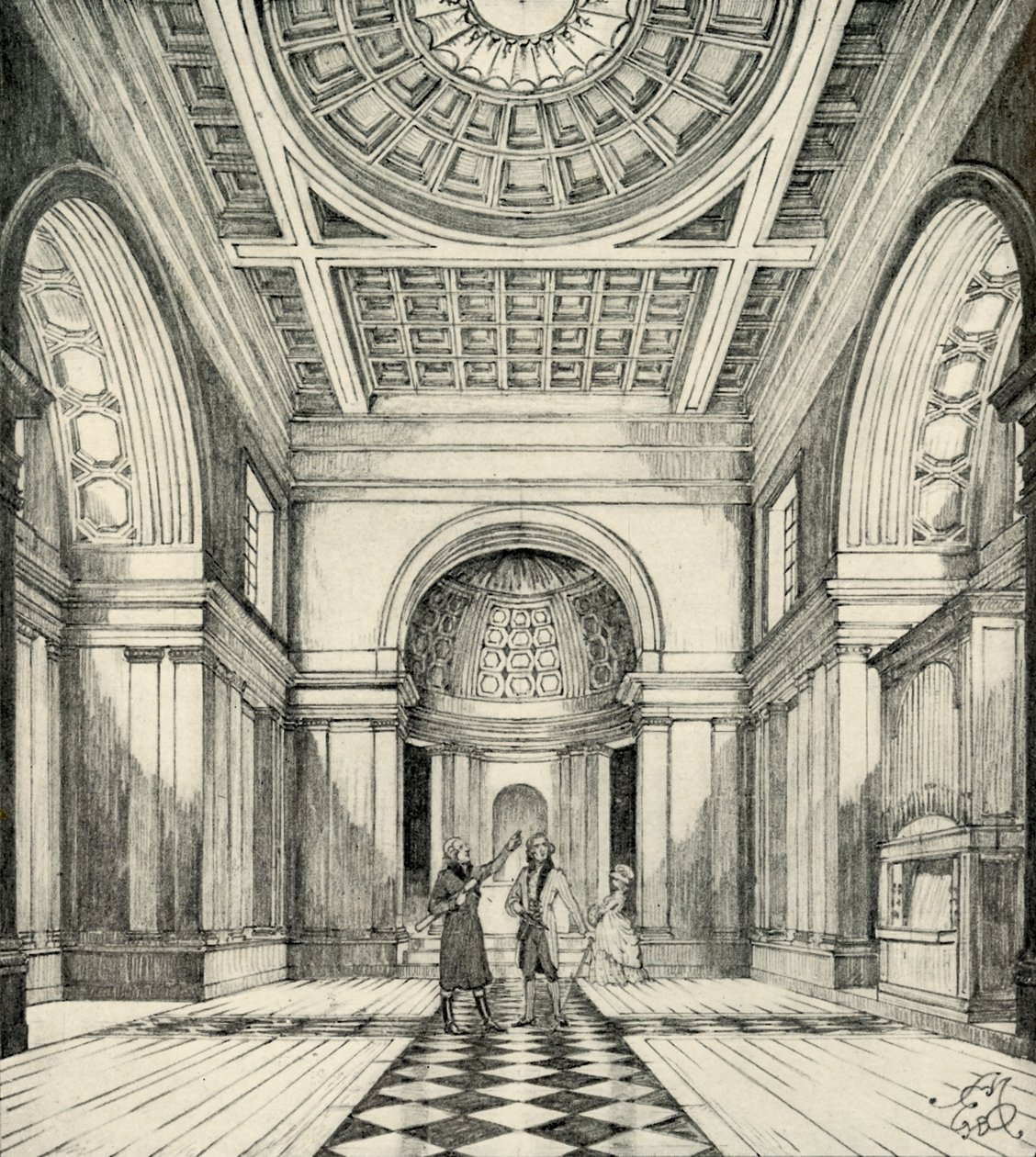 Interno della chiesa di Ayot St. Lawrence, Hertfordshire, 1938 da Unbekannt