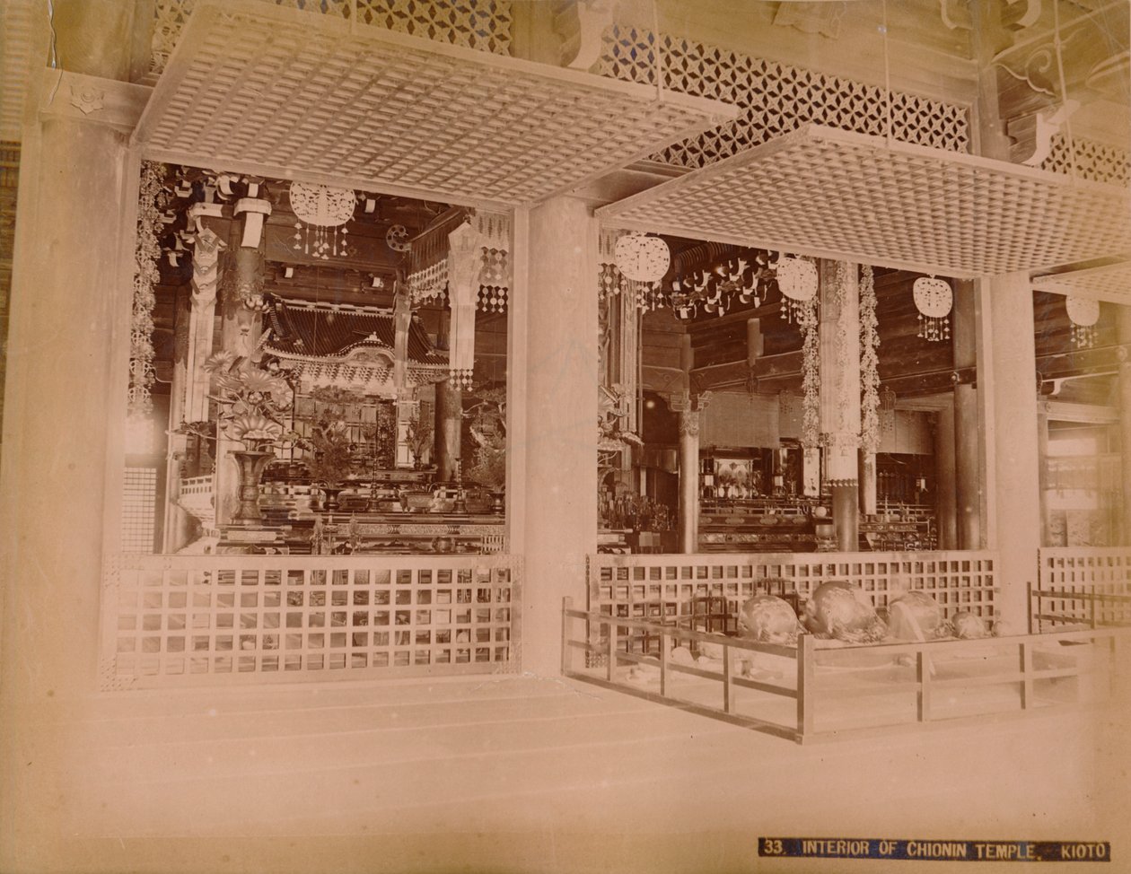 Interno del tempio di Chionin, Kioto, c1890-1900 da Unbekannt