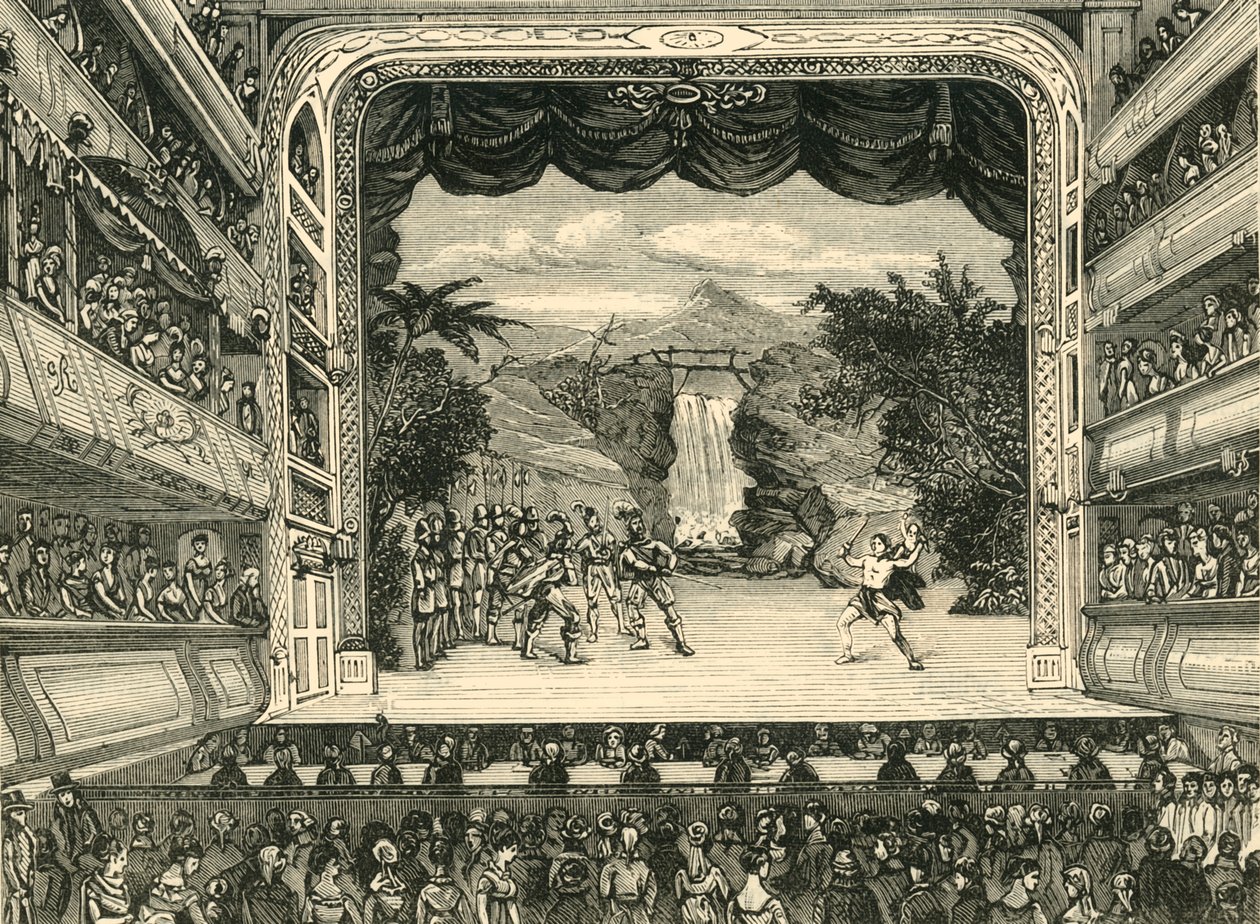 Interno del Covent Garden Theatre nel 1804, 1881 da Unbekannt