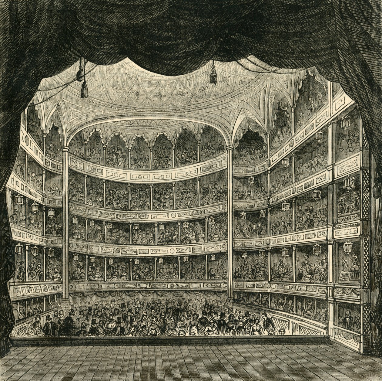 Interno del Drury Lane Theatre, 1804, 1881 da Unbekannt