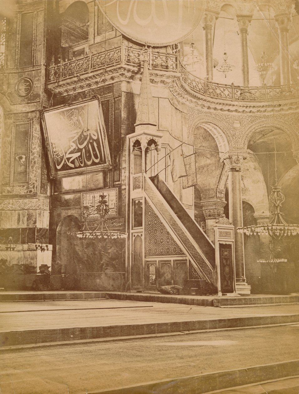 Interno di Hagia Sophia, Istanbul, Turchia, XIX secolo da Unbekannt