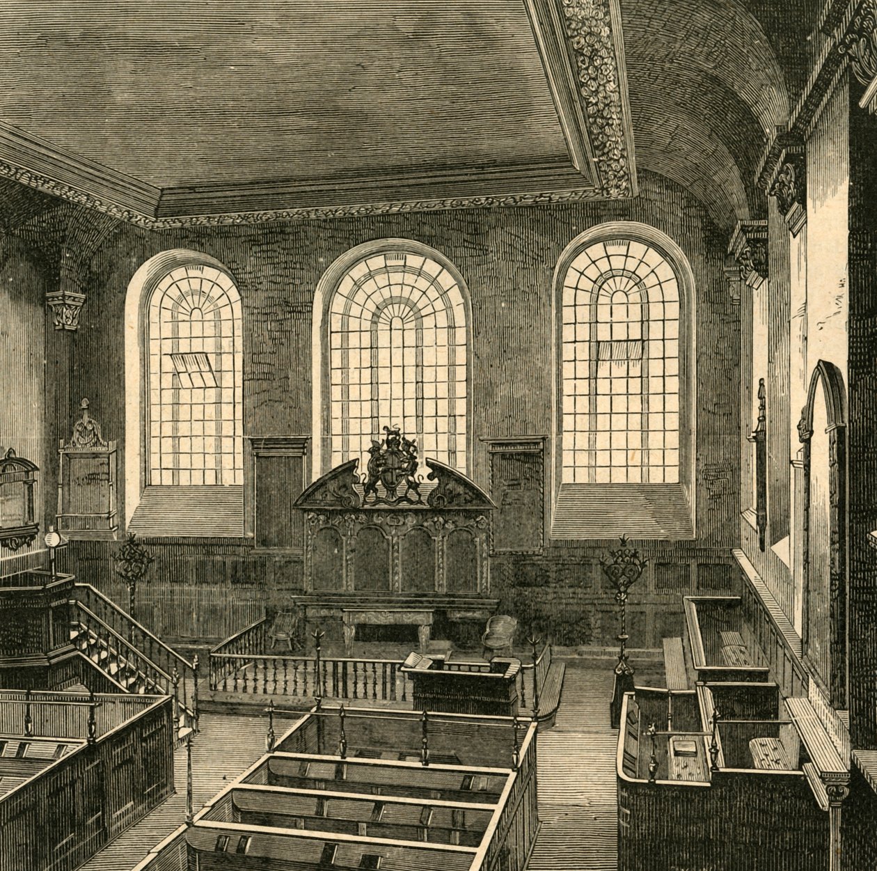 Interno di St. Michaels, Wood Street, 1876, 1897 da Unbekannt