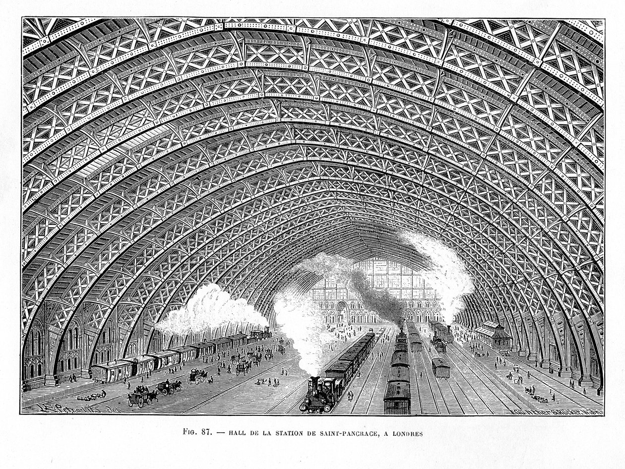 Interno della stazione ferroviaria di St Pancras, Londra da Unbekannt