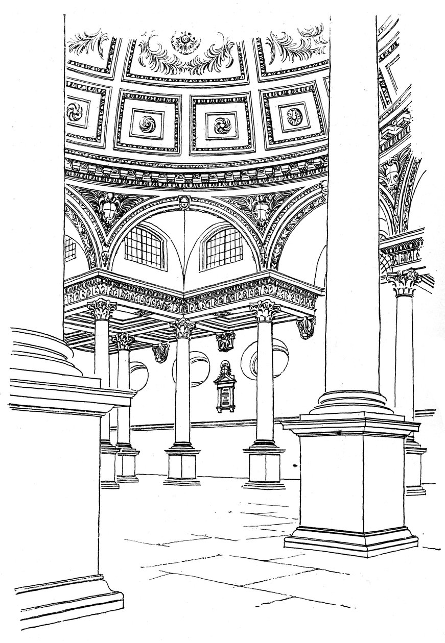 Interno della chiesa di San Stefano, Walbrook, Città di Londra da Unbekannt
