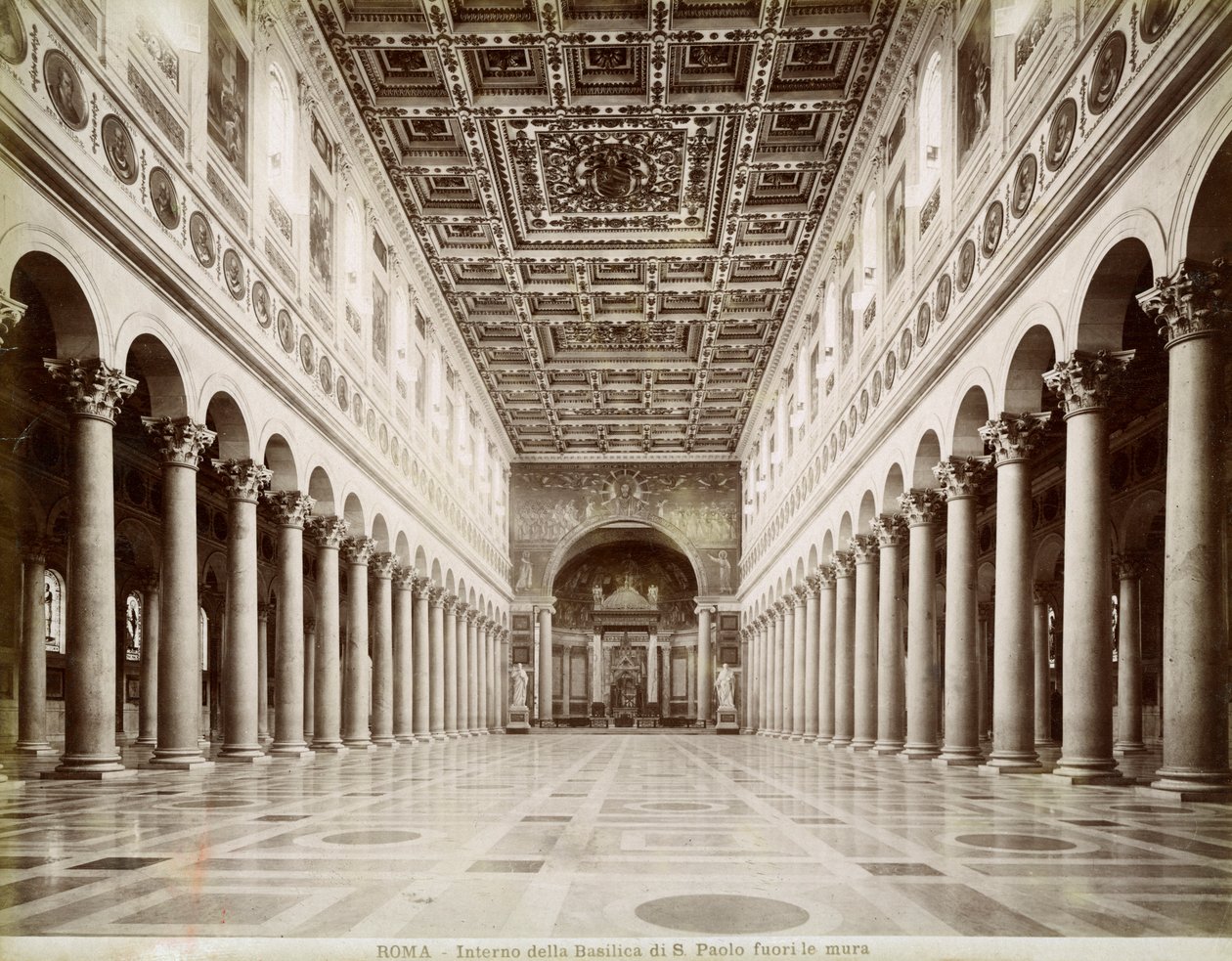 Interno della Basilica di San Paolo fuori le Mura, Roma, Italia, fine 19° o inizio 20° secolo da Unbekannt