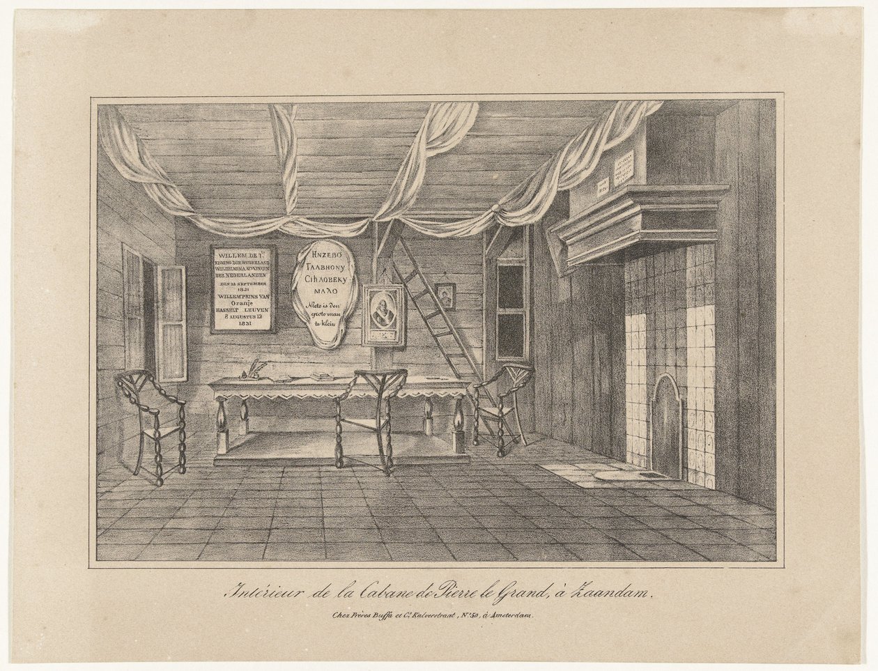 Interno della casa dello zar Pietro a Zaandam, 1697, metà del XIX secolo da Unbekannt
