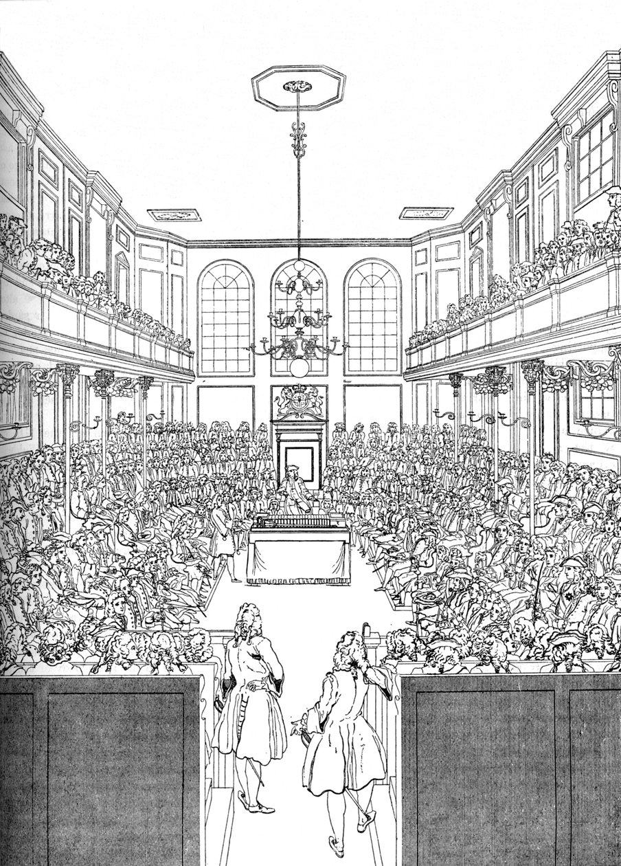 Interno della Camera dei Comuni nel 1742, 1905 da Unbekannt