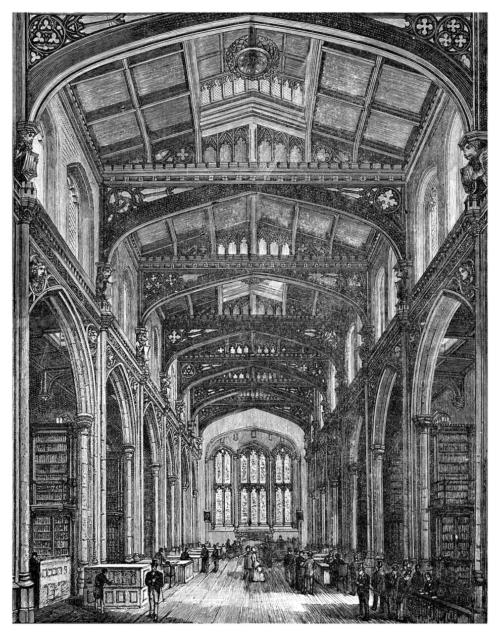 Interno della Biblioteca, Guildhall, Città di Londra, 1886 da Unbekannt