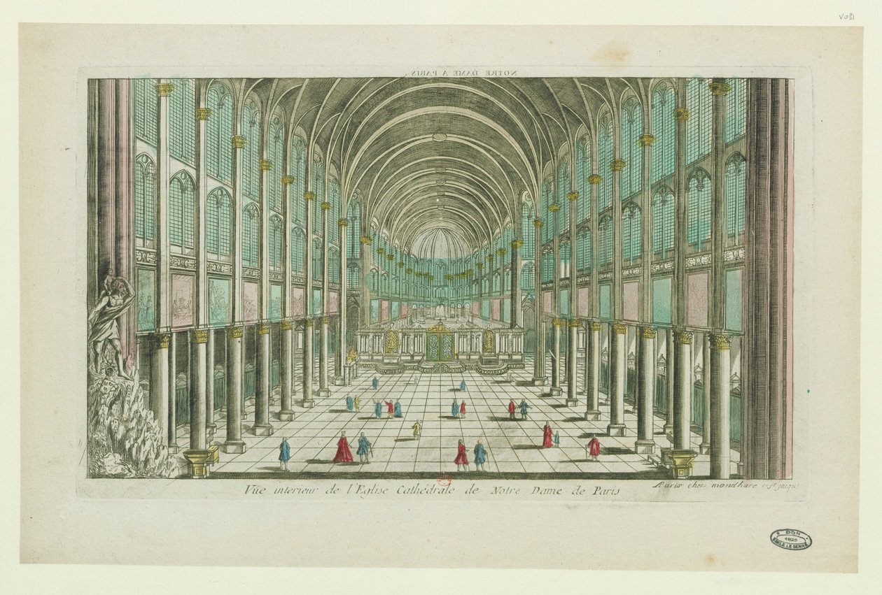 Vista interna della cattedrale di Notre-Dame de Paris, ca 1770 da Unbekannt