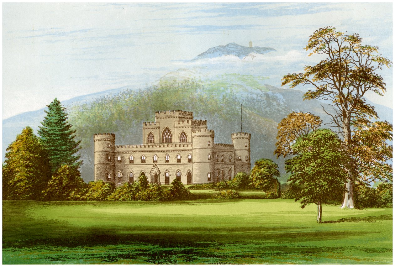 Castello di Inveraray, Argyllshire, Scozia, casa del Duca di Argyll, c1880 da Unbekannt