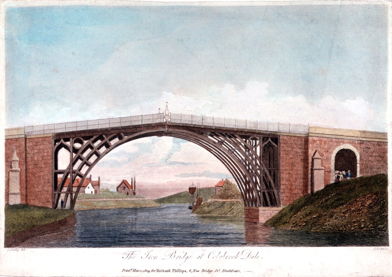Ponte di ferro sul Severn a Ironbridge, Coalbrookdale, Inghilterra, costruito 1779-1809 da Unbekannt