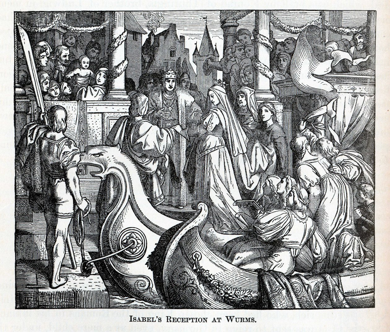Ricevimento di Isabella a Worms, 1882 da Unbekannt