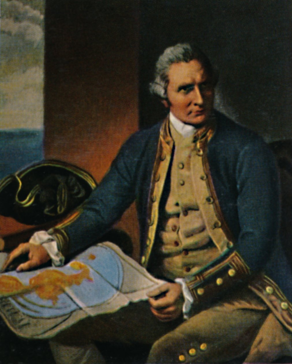 James Cook 1728-1779 - Incisione dal dipinto di Dance da Unbekannt