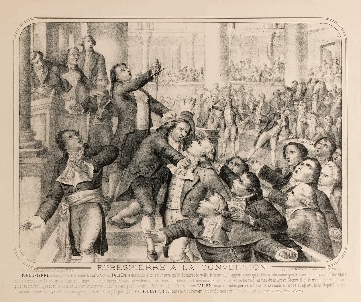 Jean-Lambert Tallien alla tribuna della Convenzione Nazionale il 9 Termidoro..., 1794 da Unbekannt