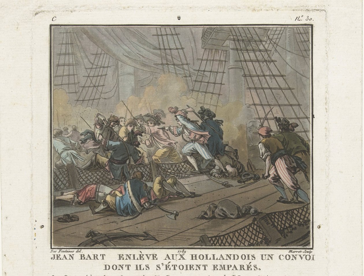 Jean Bart nella battaglia di Texel il 29 giugno 1694, 1789 da Unbekannt