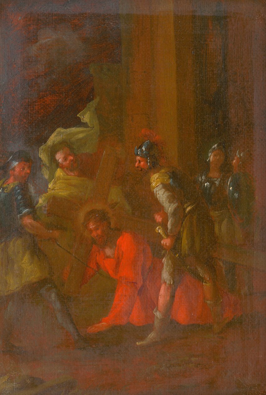Gesù cade per la prima volta sotto la croce. Studio per la Via Crucis III da Unbekannt
