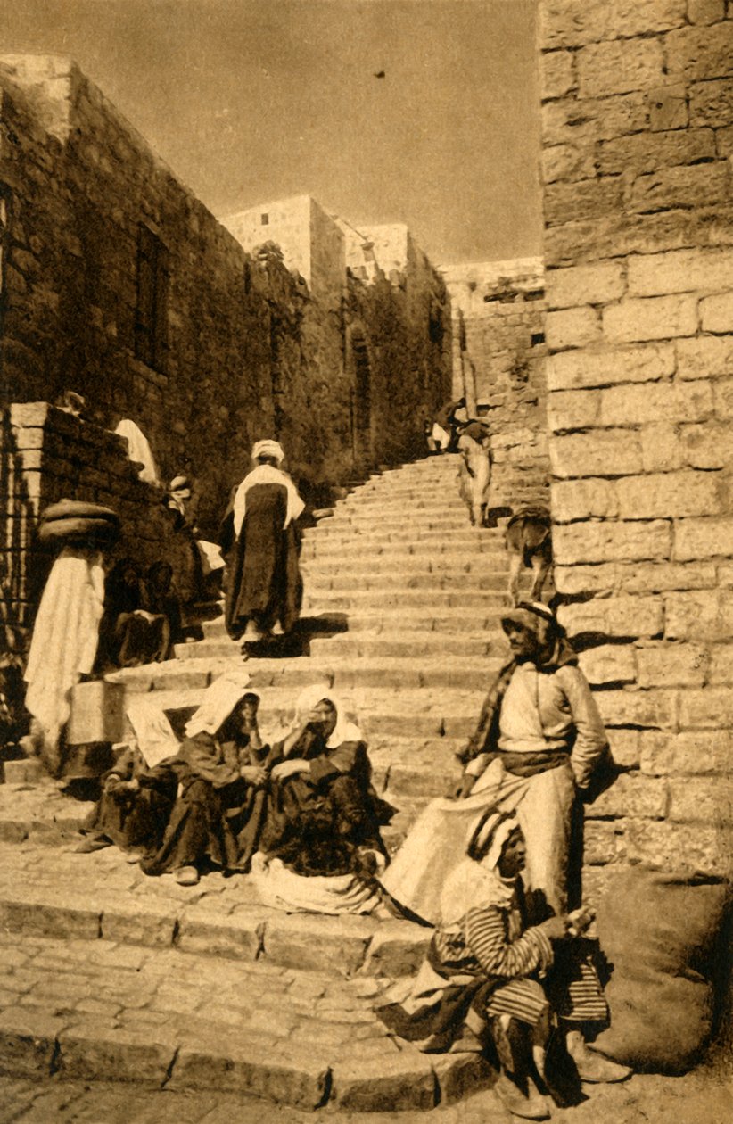 Gerusalemme - Una strada, c1918-c1939 da Unbekannt