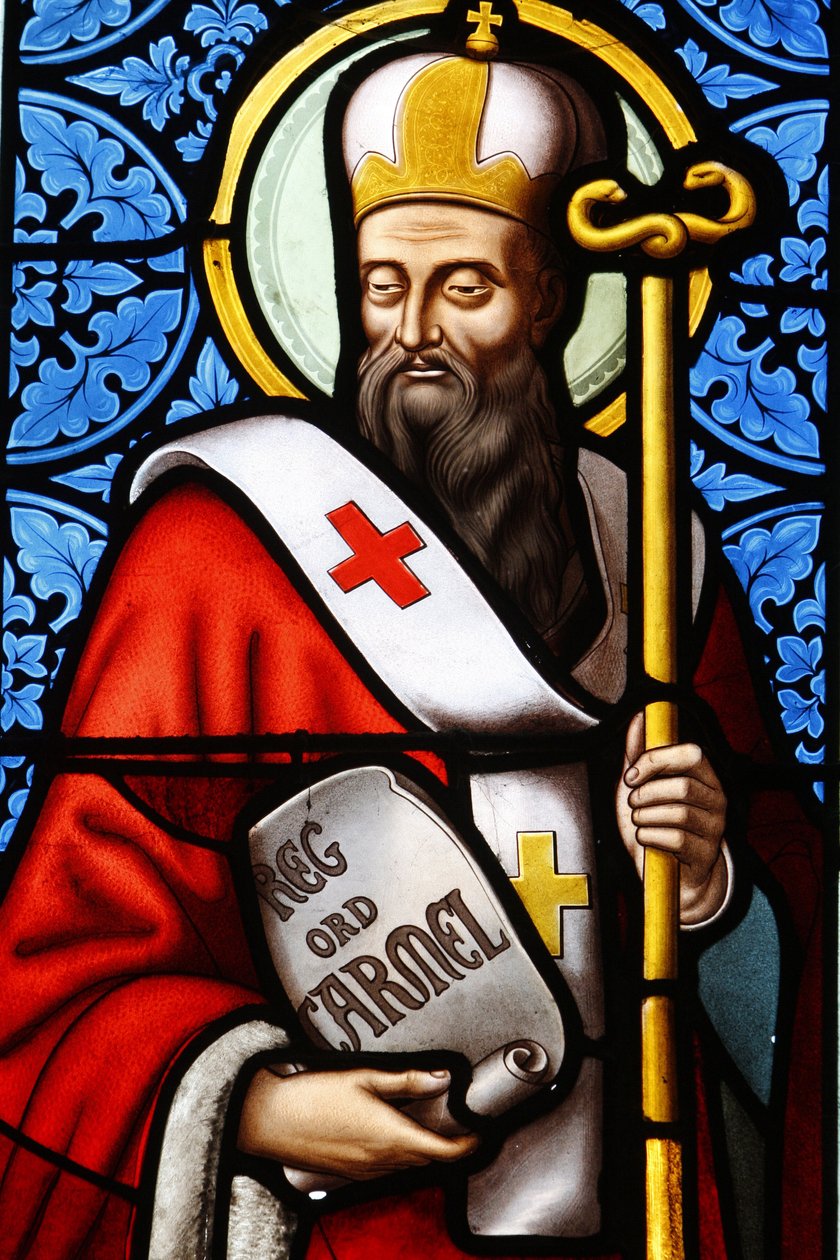 Patriarca di Gerusalemme San Alberto vetrata nella chiesa di Pont L