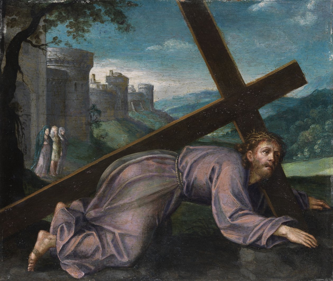 Gesù cade sotto la croce. Pittore norditaliano del XVII secolo da Unbekannt