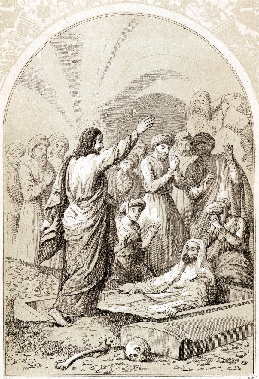 Gesù risuscita Lazzaro dalla tomba, c1880 da Unbekannt