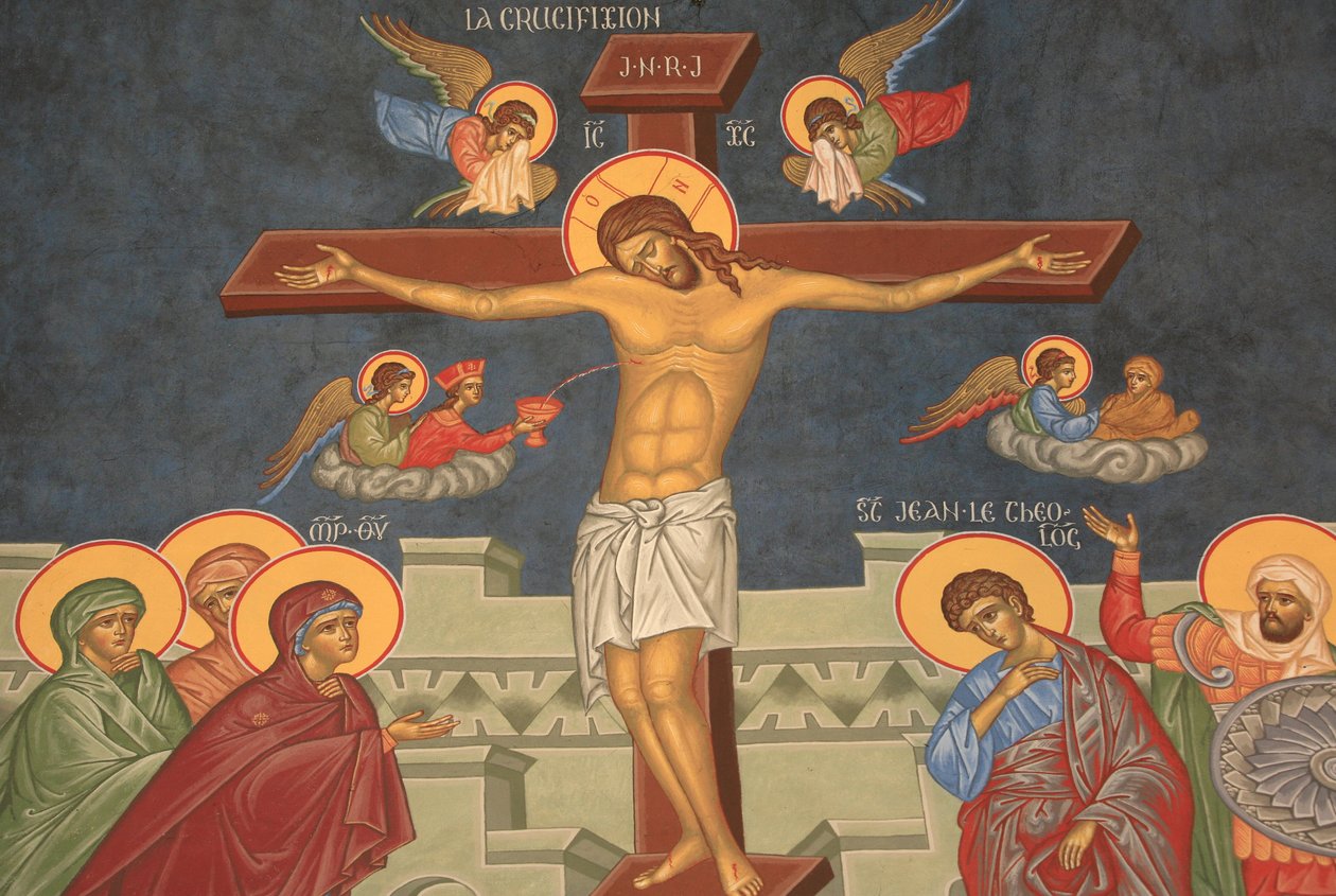 Crocifissione di Gesù. Chiesa ortodossa di Saint-Antoine-le-Grand, Saint-Laurent-en-Royans, Francia da Unbekannt