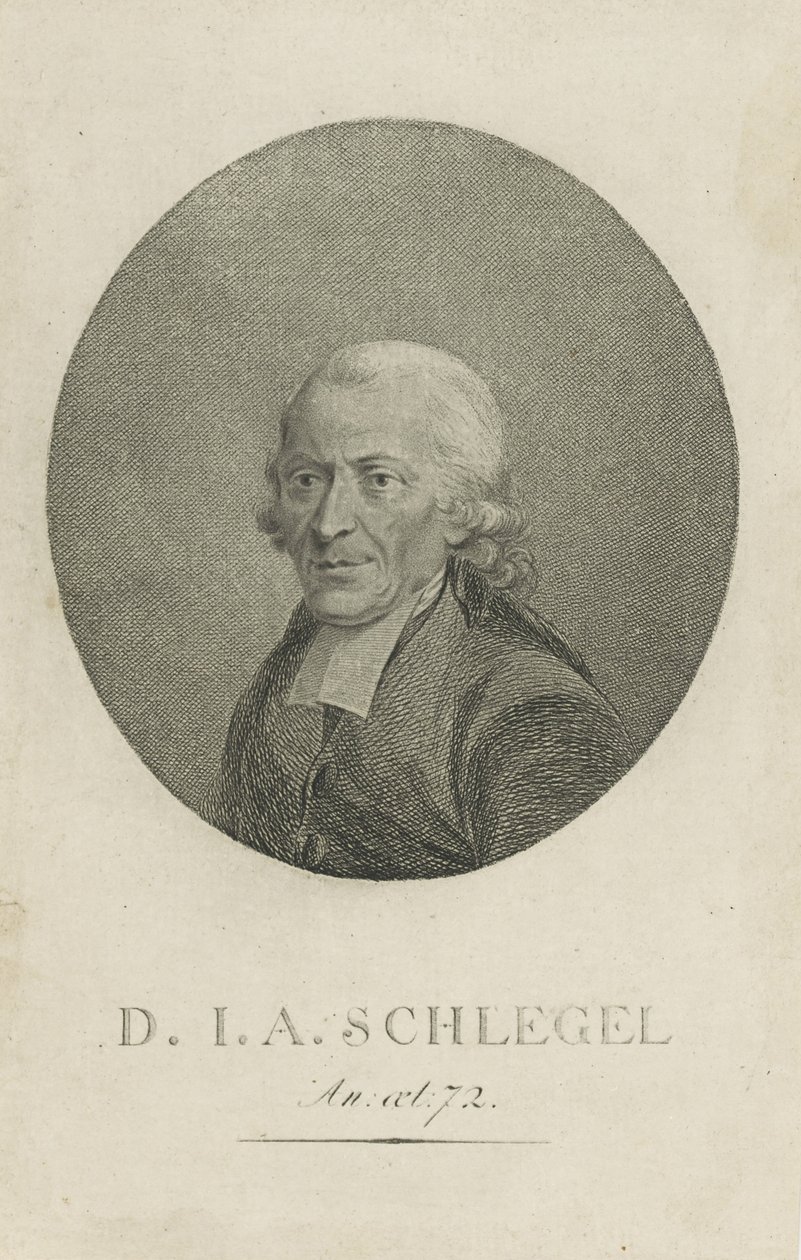 Johann Adolf Schlegel 1721-1793, c. 1800 da Unbekannt