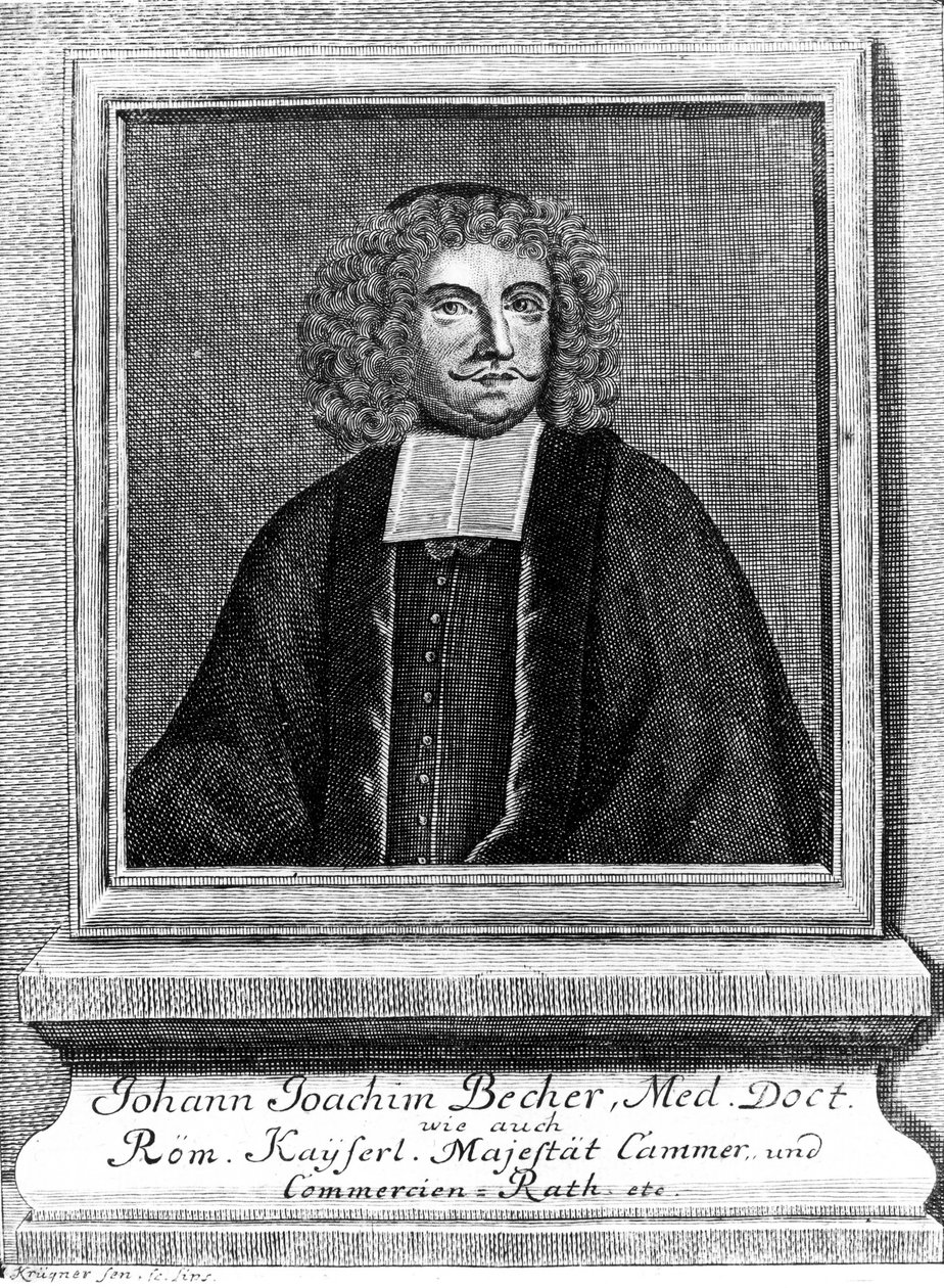 Johann Joachim Becher, medico e chimico tedesco, c 1670 da Unbekannt