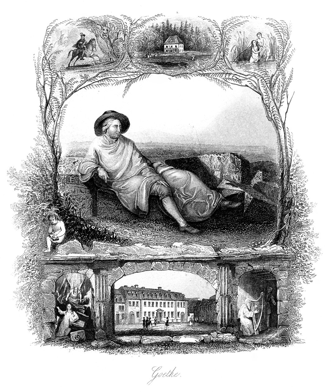 Johann Wolfgang von Goethe, poeta, drammaturgo e scienziato tedesco, XIX secolo da Unbekannt