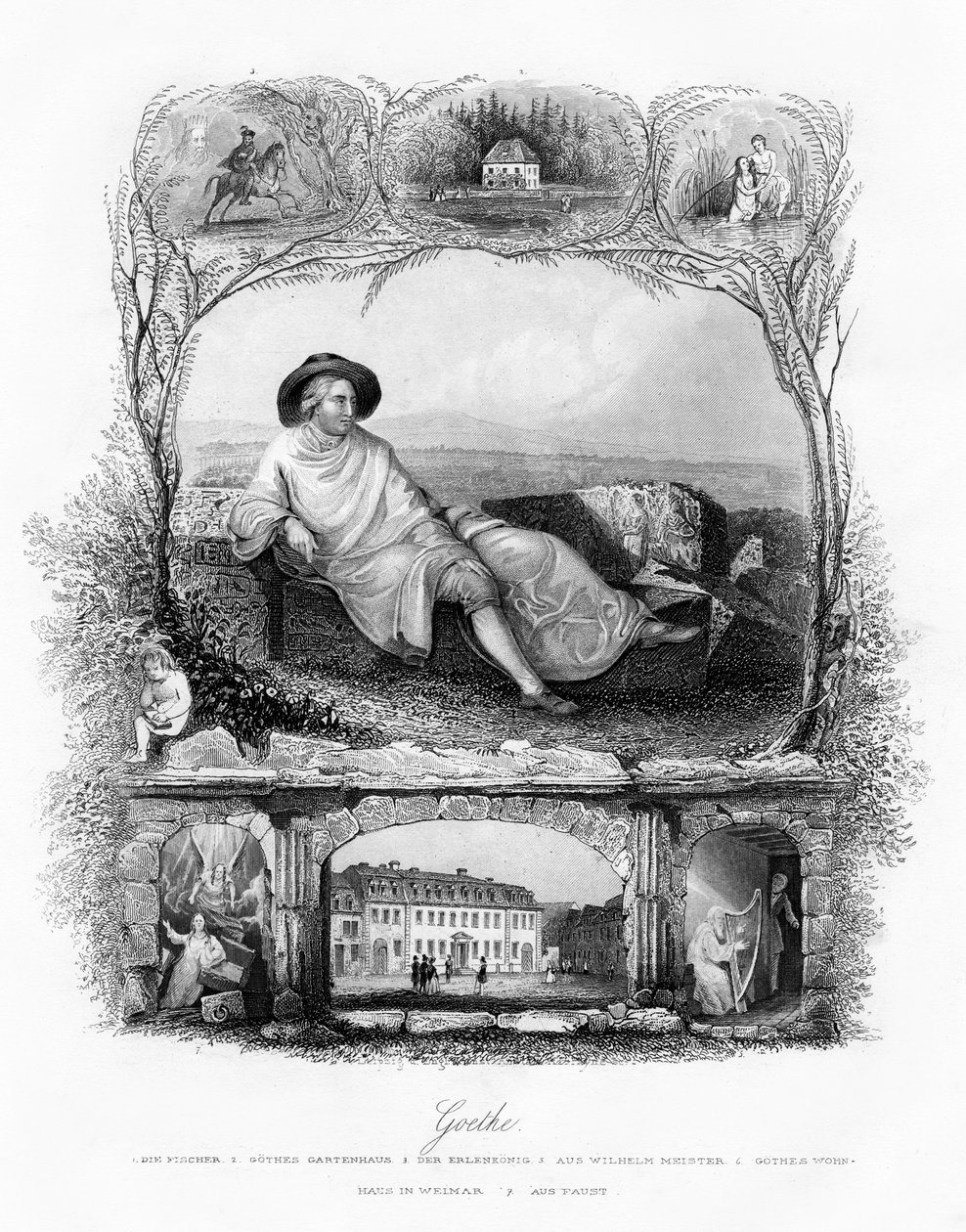 Johann Wolfgang von Goethe, poeta, drammaturgo e scienziato tedesco, XIX secolo da Unbekannt