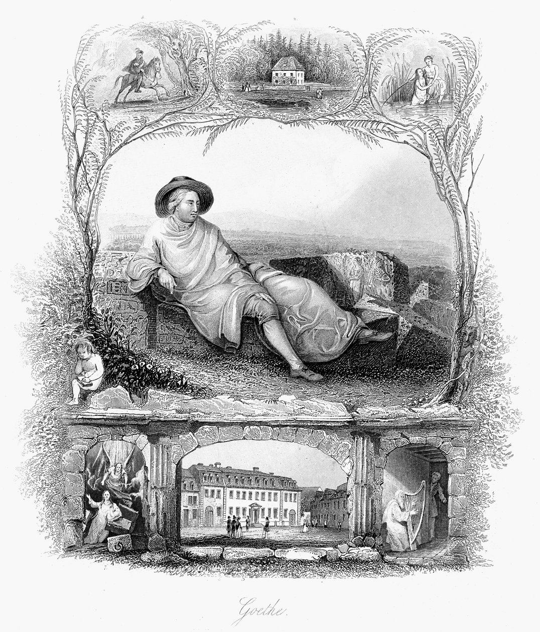 Johann Wolfgang von Goethe, poeta, drammaturgo e scienziato tedesco, c1860 da Unbekannt