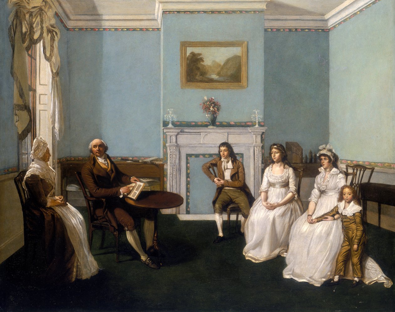 John Middleton con la sua famiglia nel suo salotto, c1796 da Unbekannt