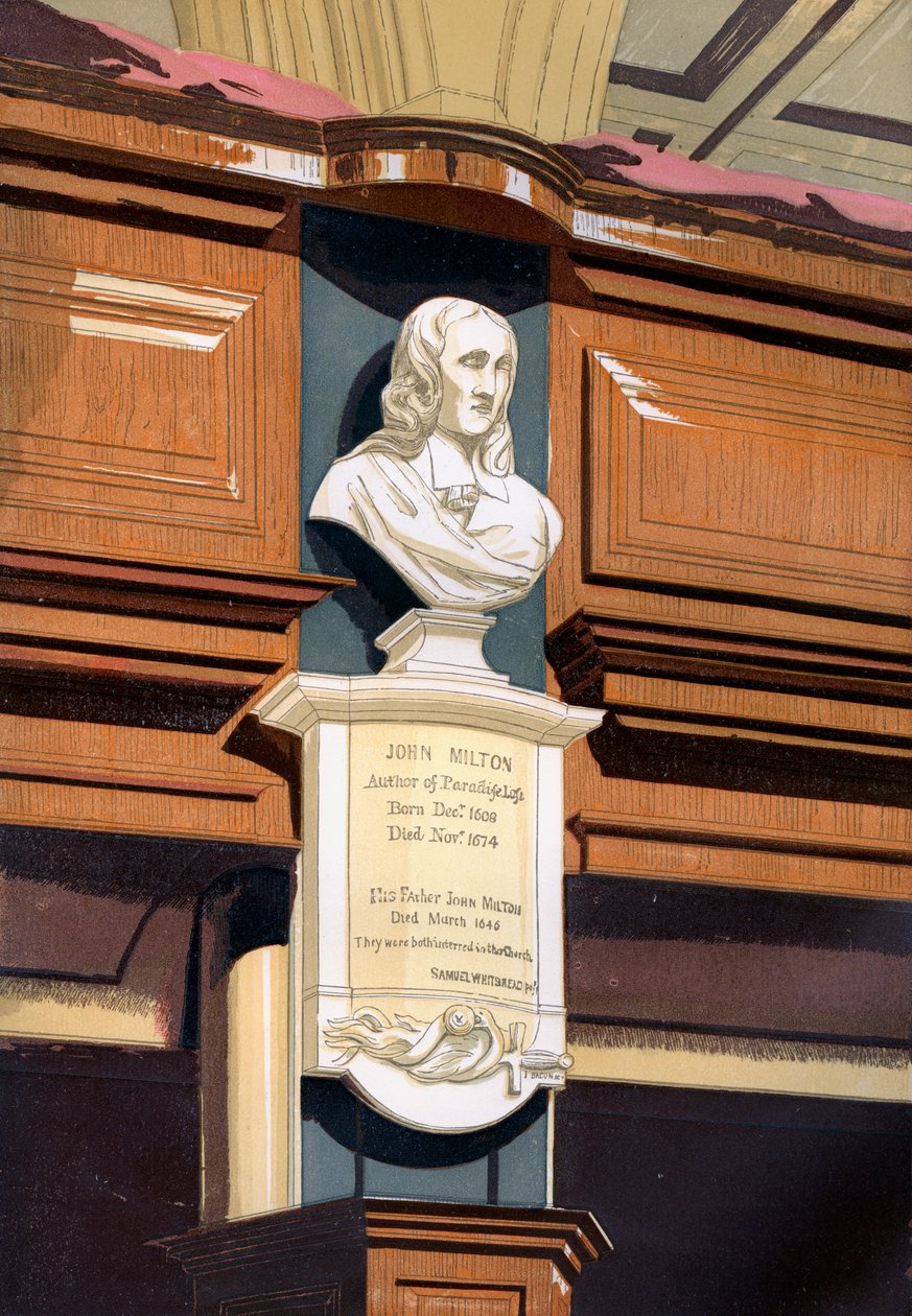 Monumento di John Milton, Chiesa di St Giles, Cripplegate, Londra da Unbekannt