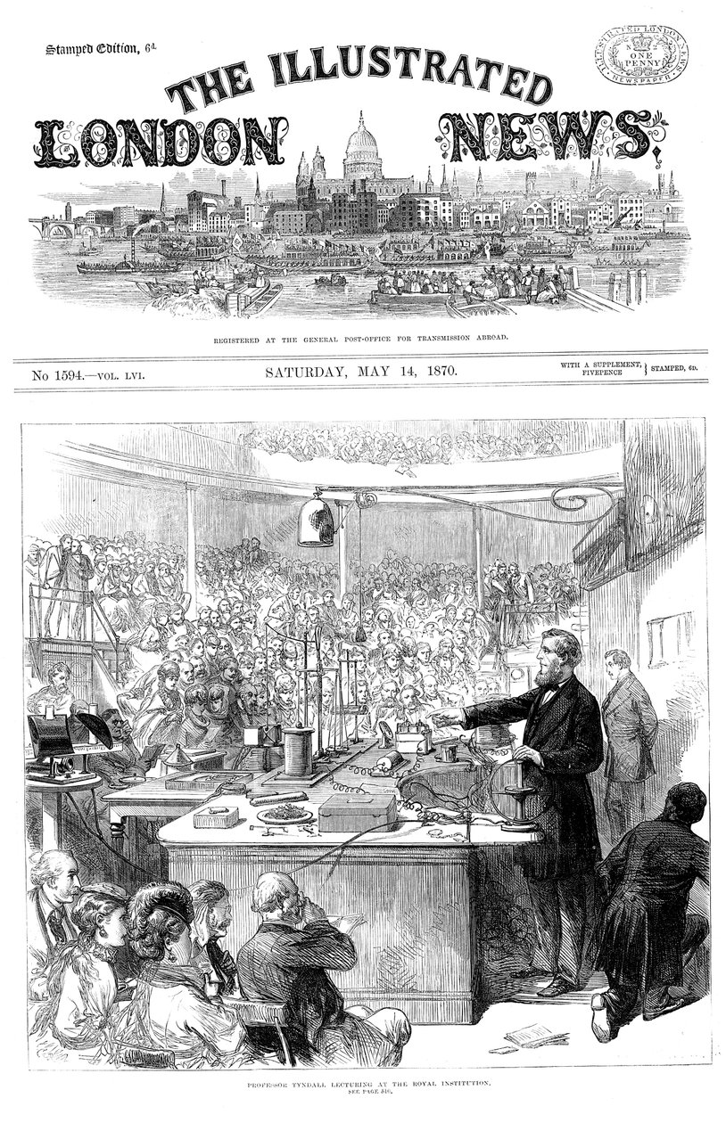John Tyndall che tiene una lezione sull